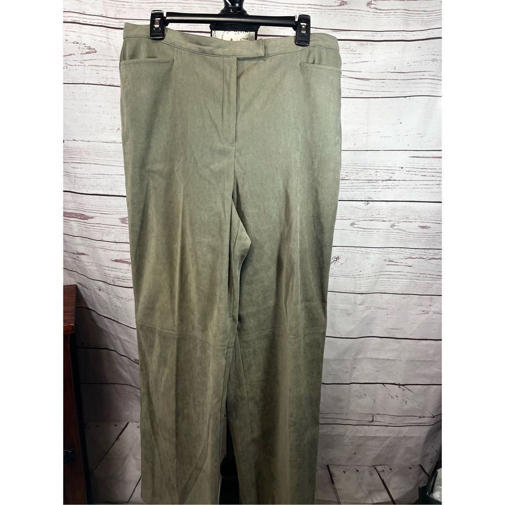 Norton McNaughton Wom. Size‎ 14 Olive Green Polyester Spandex Straight Leg Pant